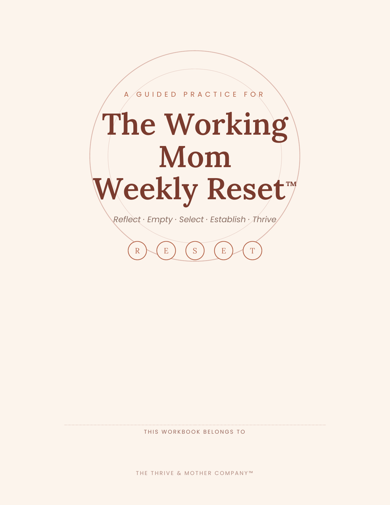 The Working Mom Weekly Reset workbook